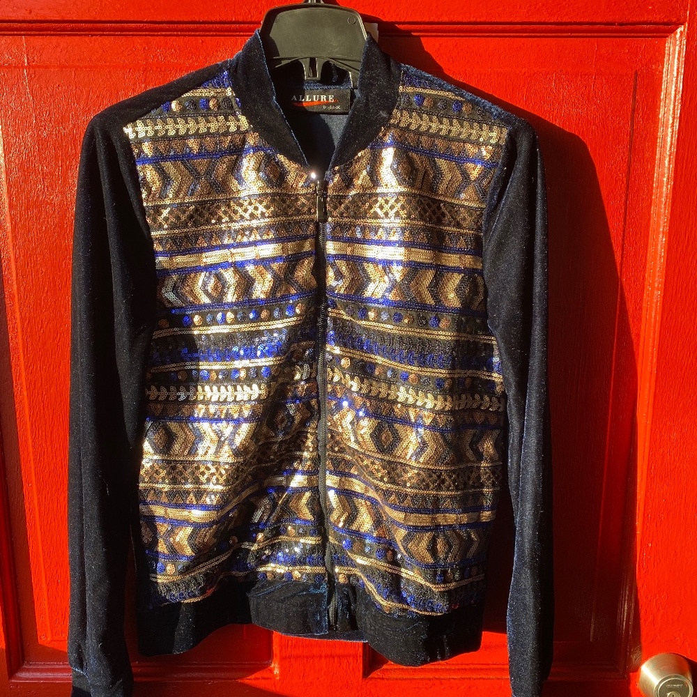 Allure Sequin blue & gold sweatshirt